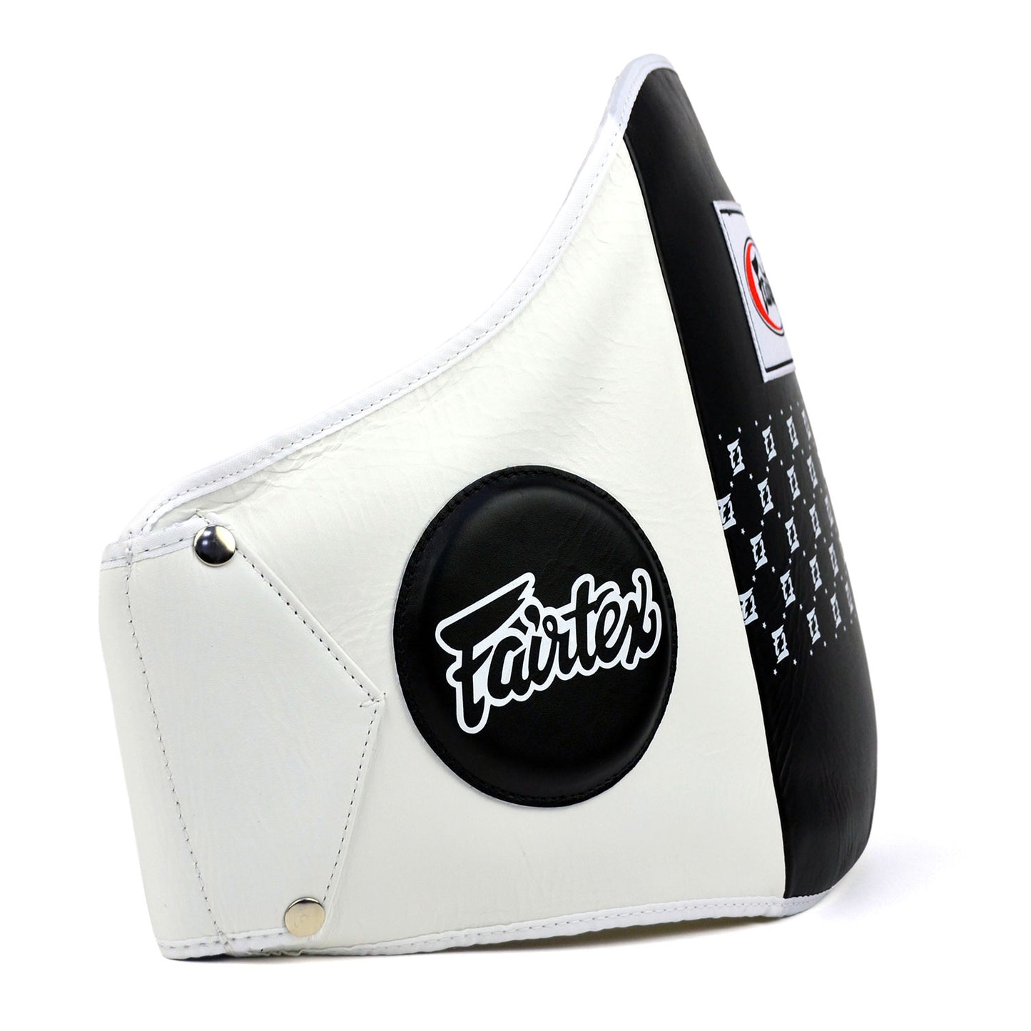 Fairtex BPV1 Standard Leather Belly Pad - White-Black