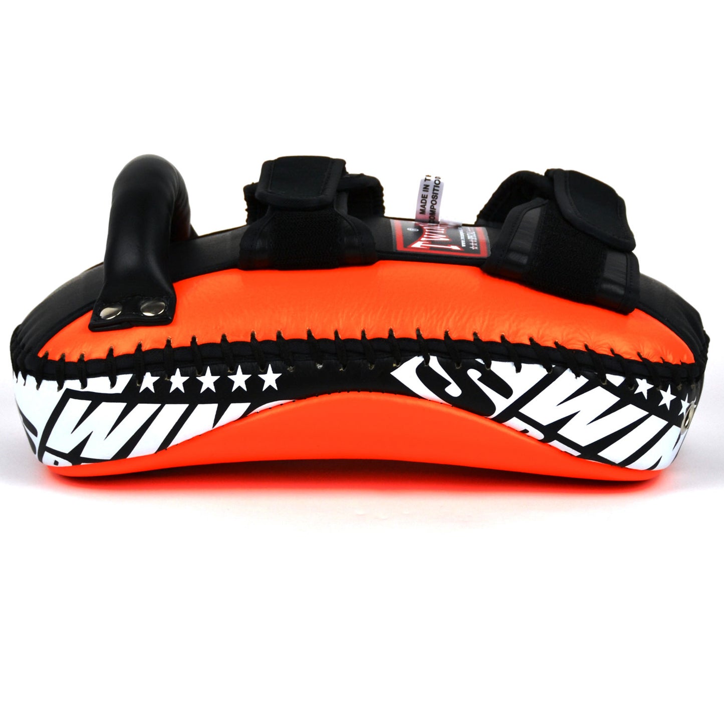 KPL10 Twins Curved Leather Thai Kick Pads Orange-Black