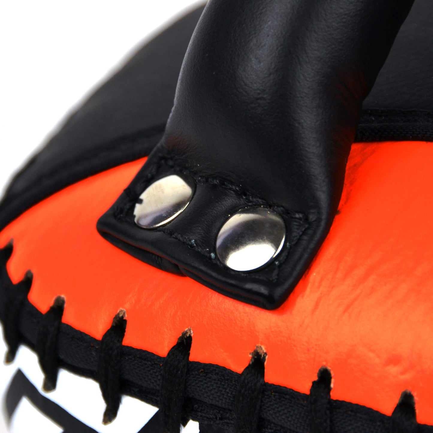 KPL10 Twins Curved Leather Thai Kick Pads Orange-Black