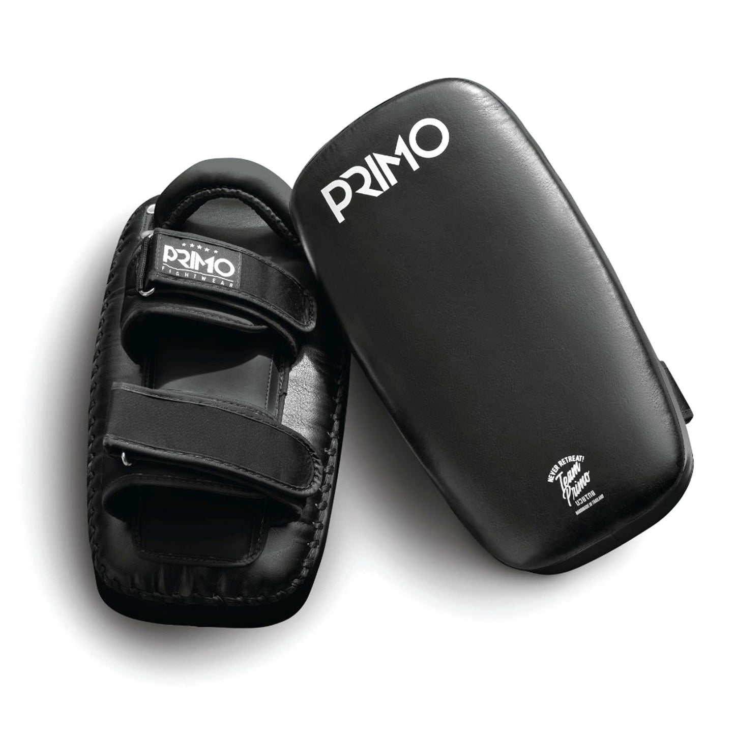Black Primo boxing pads on a white background