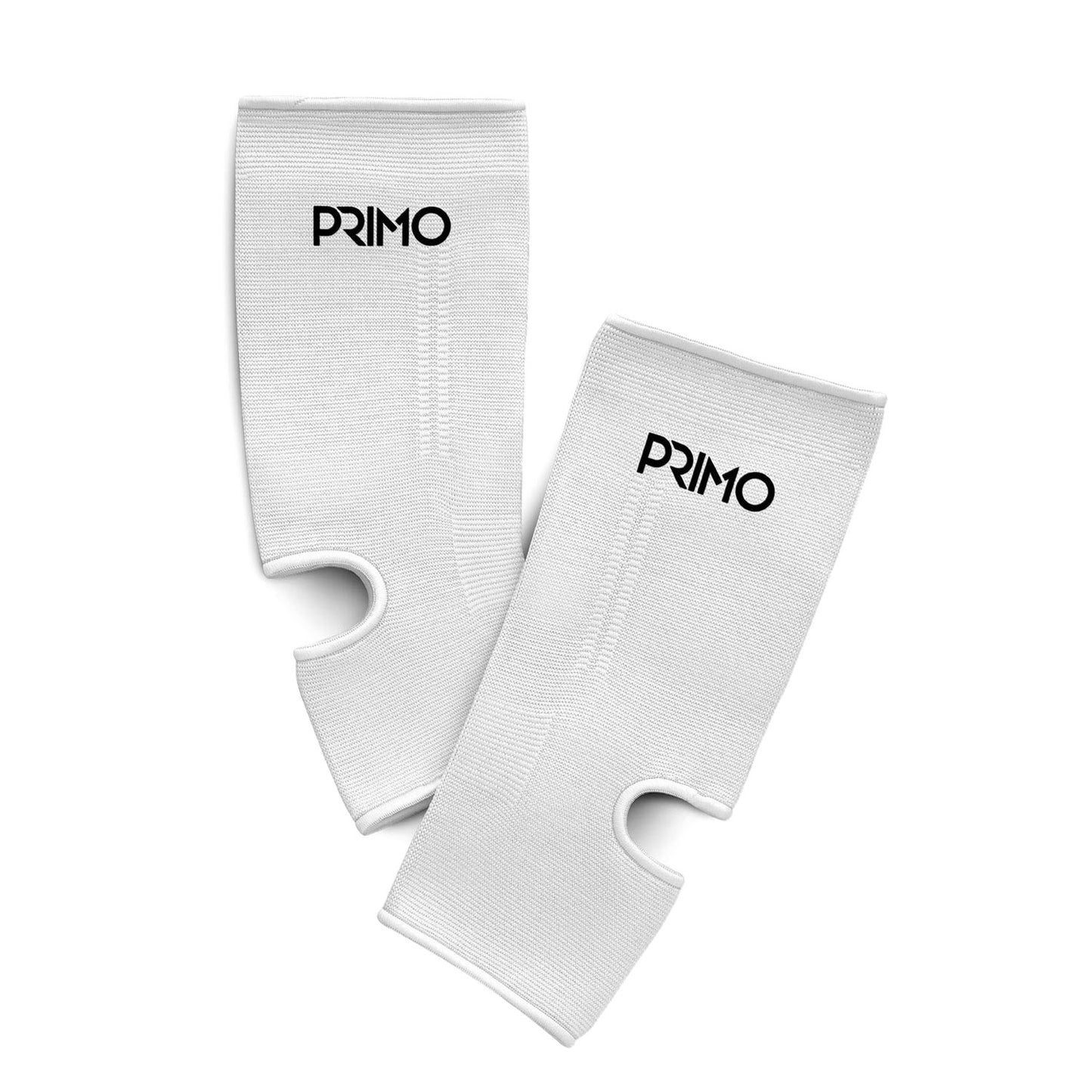 White leg sleeves with 'Primo' branding on a white background