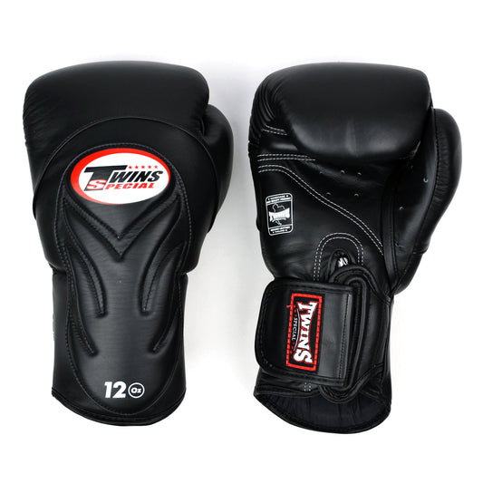 Twins Special BGVL6 Long-Cuff Boxing Gloves Black-Black