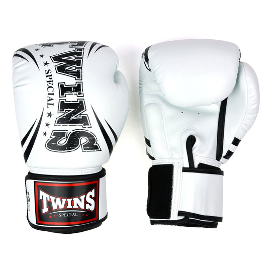 Twins Special FBGVDM3-TW6 Synthetic-Leather Boxing Gloves - White