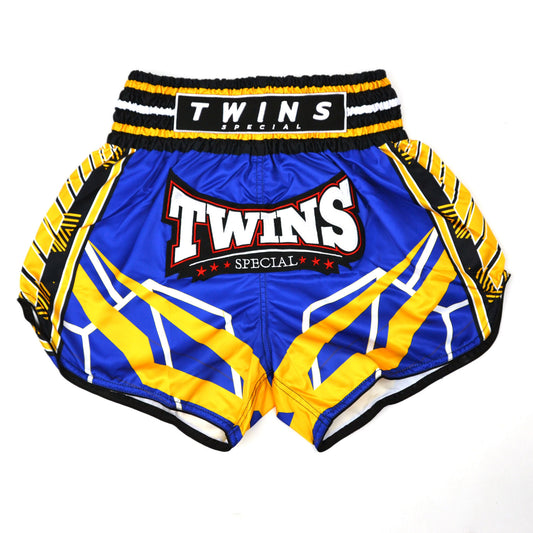 Twins Special Muaythai Shorts - RACING Blue-Yellow