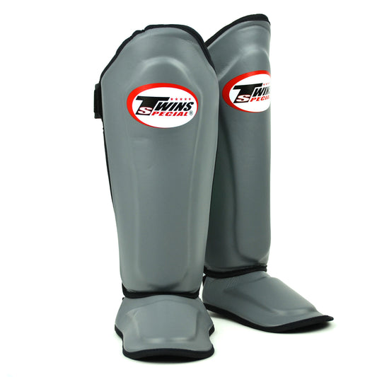Twins Special SGL10 Leather Shin Pads - Grey