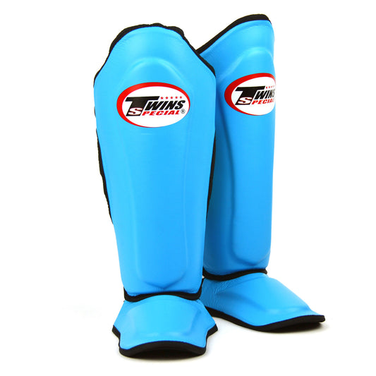 Twins Special SGL10 Leather Shin Pads - Light Blue