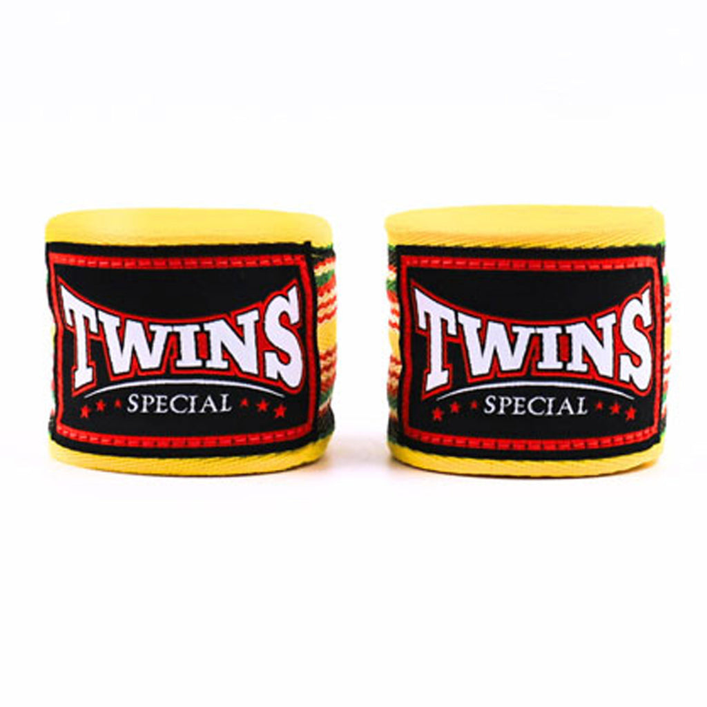Twins Special CH2 5m Cotton Handwraps - Yellow Striped