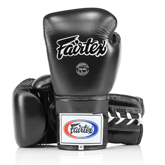 Fairtex BGL3 Lace-up Sparring Gloves - Black