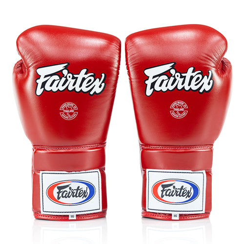 Fairtex BGL3 Lace-up Sparring Gloves - Red