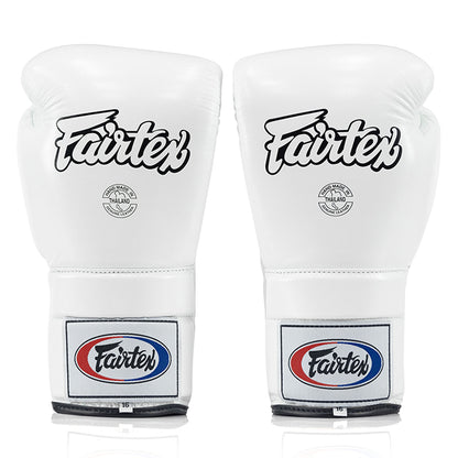 Fairtex BGL3 Lace-up Sparring Gloves - White
