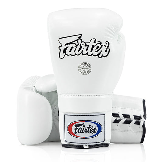 Fairtex BGL3 Lace-up Sparring Gloves - White