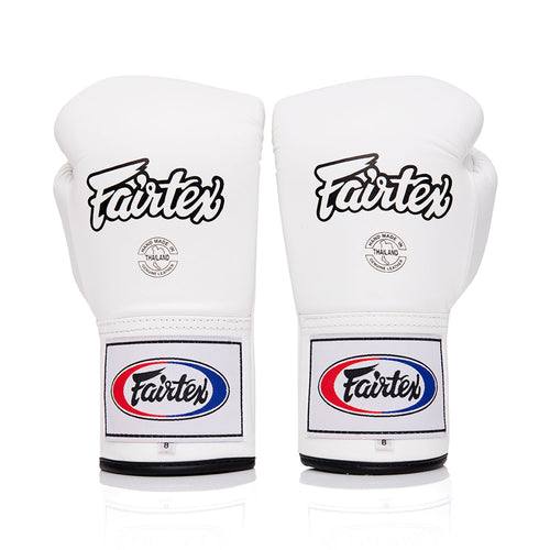 Fairtex BGL6 Lace-up Competition Boxing Gloves - White