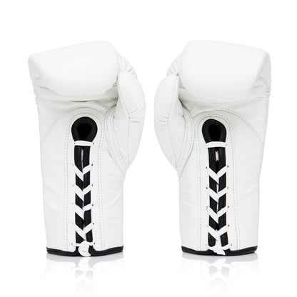 Fairtex BGL6 Lace-up Competition Boxing Gloves - White