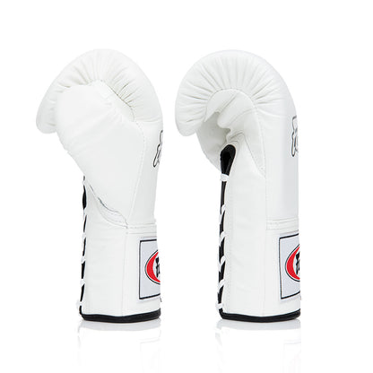 Fairtex BGL6 Lace-up Competition Boxing Gloves - White