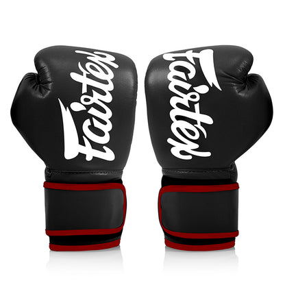 Fairtex BGV14 Microfibre Boxing Gloves - Black (Red Trim)