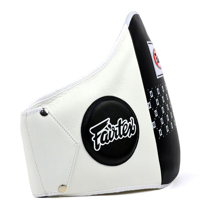 Fairtex BPV1 Standard Leather Belly Pad - White-Black
