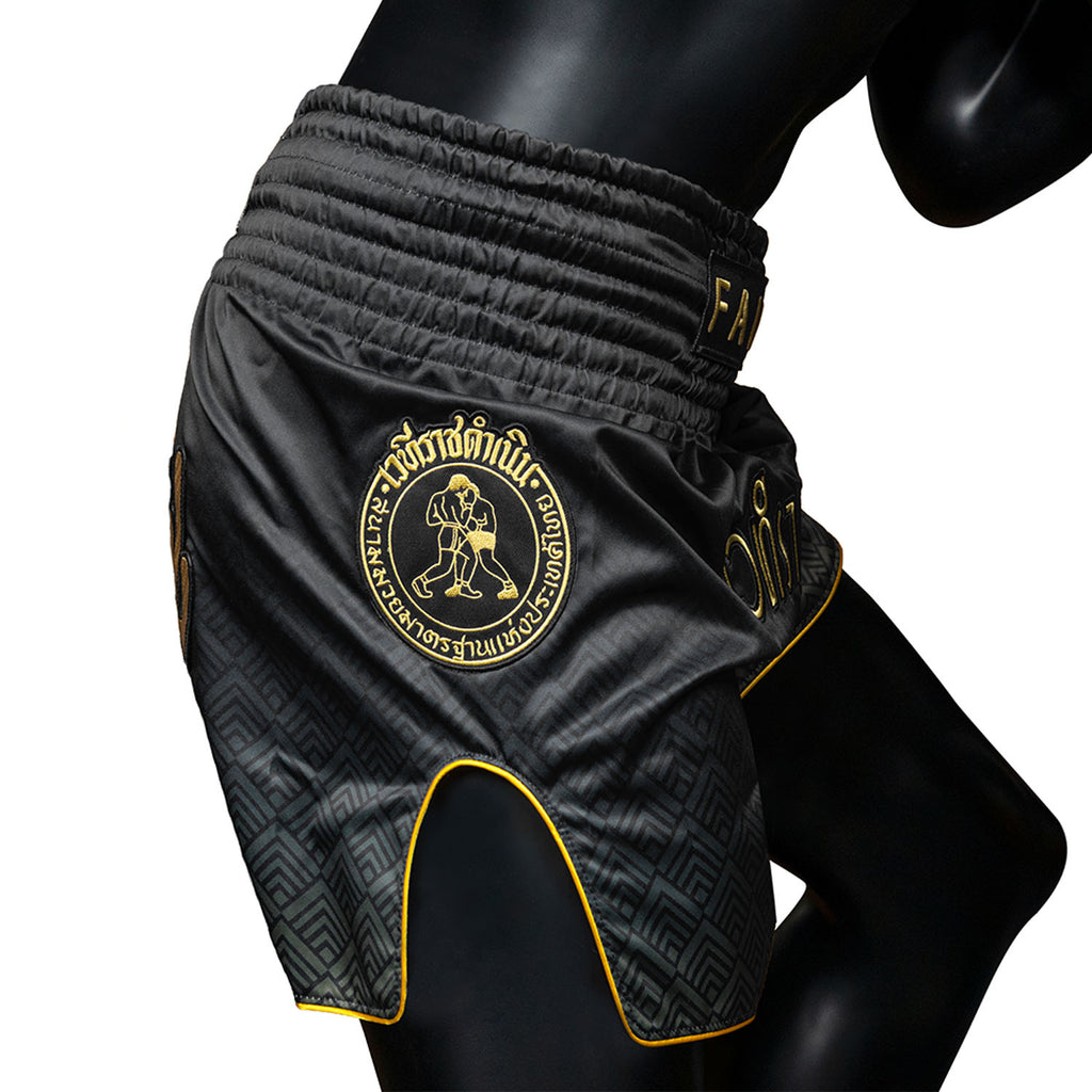 Fairtex x Rajadamnern Muay Thai Shorts - BS-RAJ04 - Black