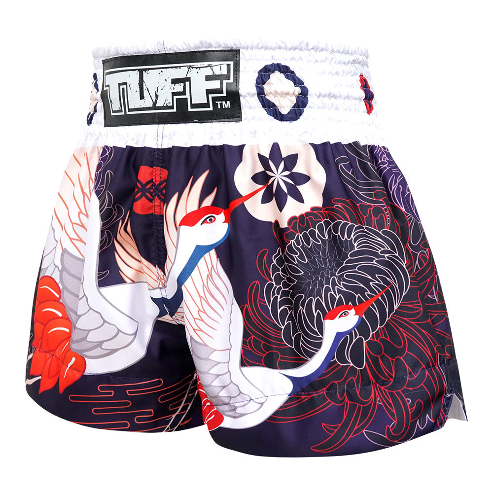 ms639-tuff-muay-thai-shorts-navy-blue-japanese-drawing-crane-birds-2