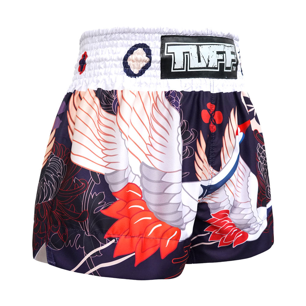 ms639-tuff-muay-thai-shorts-navy-blue-japanese-drawing-crane-birds-4