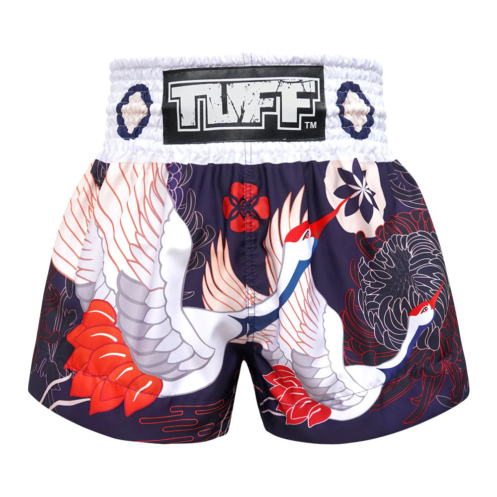 ms639-tuff-muay-thai-shorts-navy-blue-japanese-drawing-crane-birds