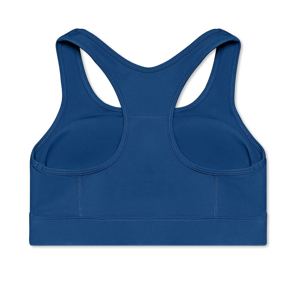 Blue sports bra on a white background