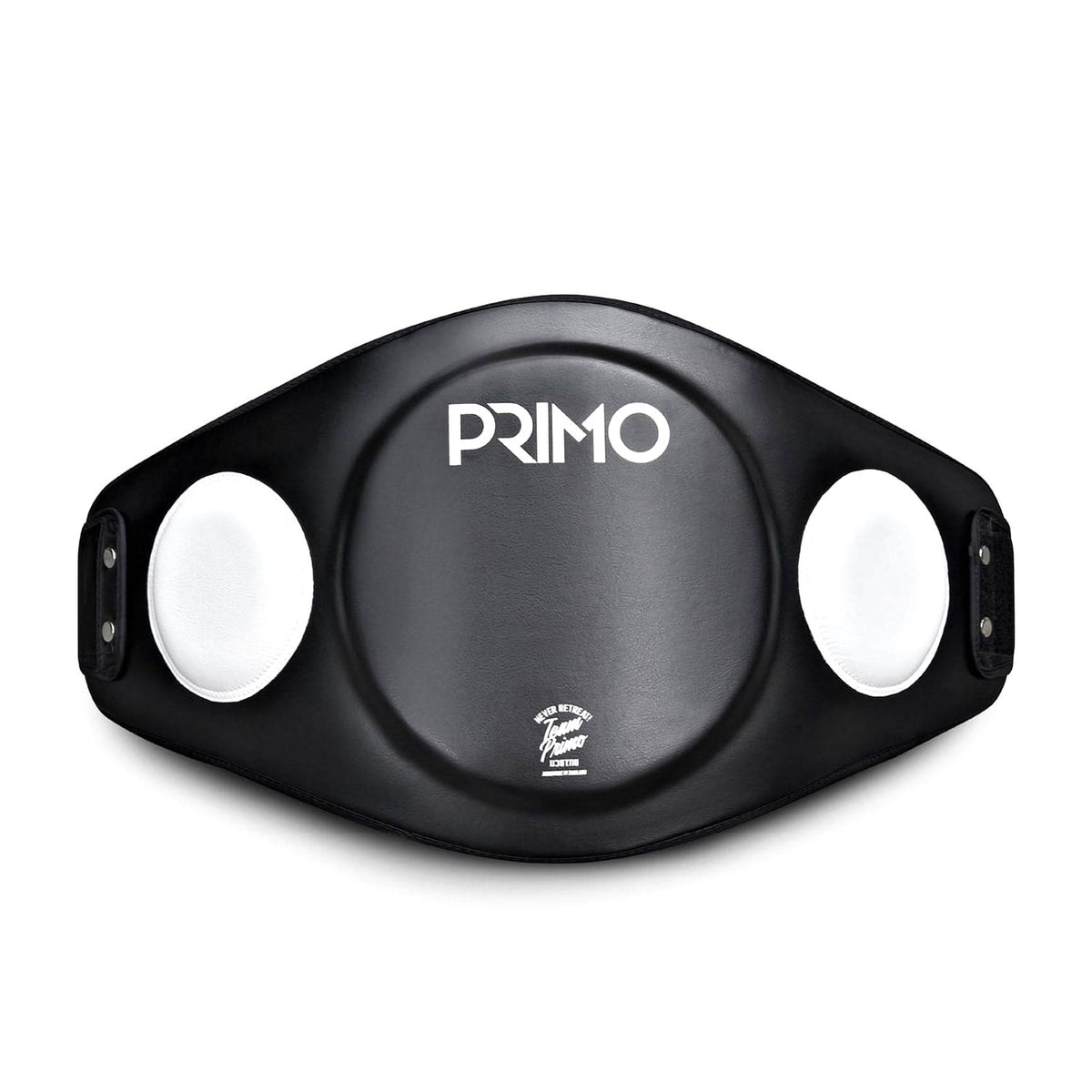 Black Primo product with white accents on a white background