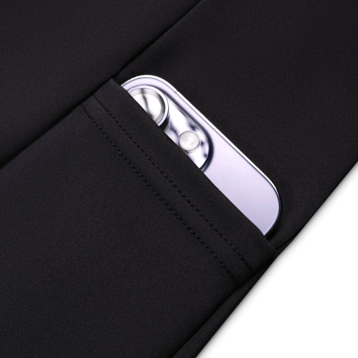 Silver can opener in a black pocket