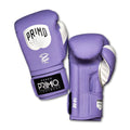 Purple boxing gloves with 'Primo' branding on a white background