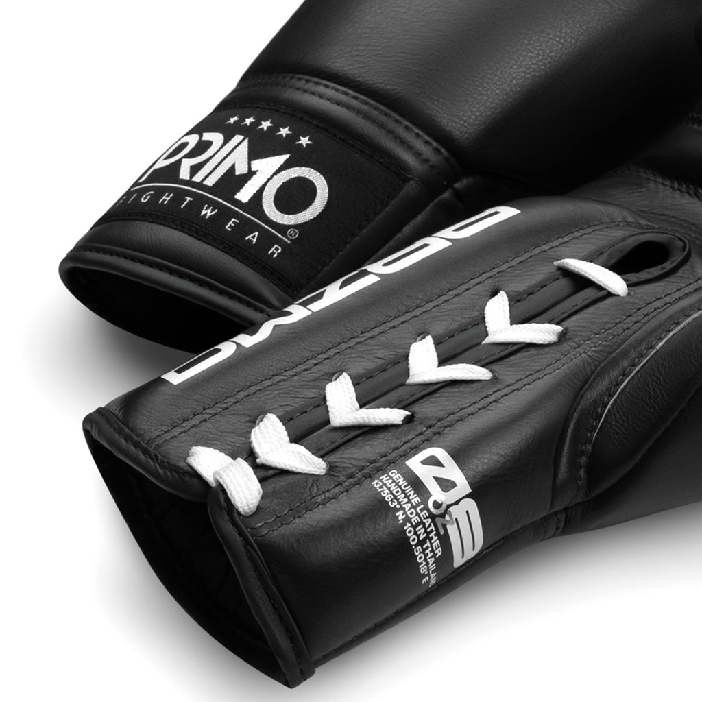 Primo Mamba Series Pro Lace-Up Boxing Gloves - Black