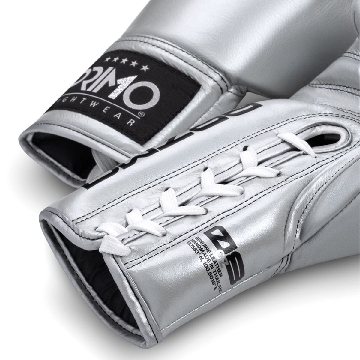 Primo Mamba Series Pro Lace-Up Boxing Gloves - Silver