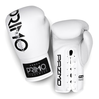 Primo Mamba Series Pro Lace-Up Boxing Gloves - White