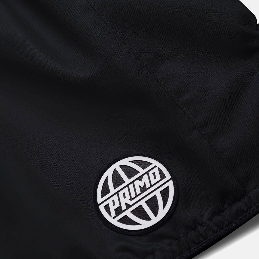 Black jacket with 'Primo' logo on a white background