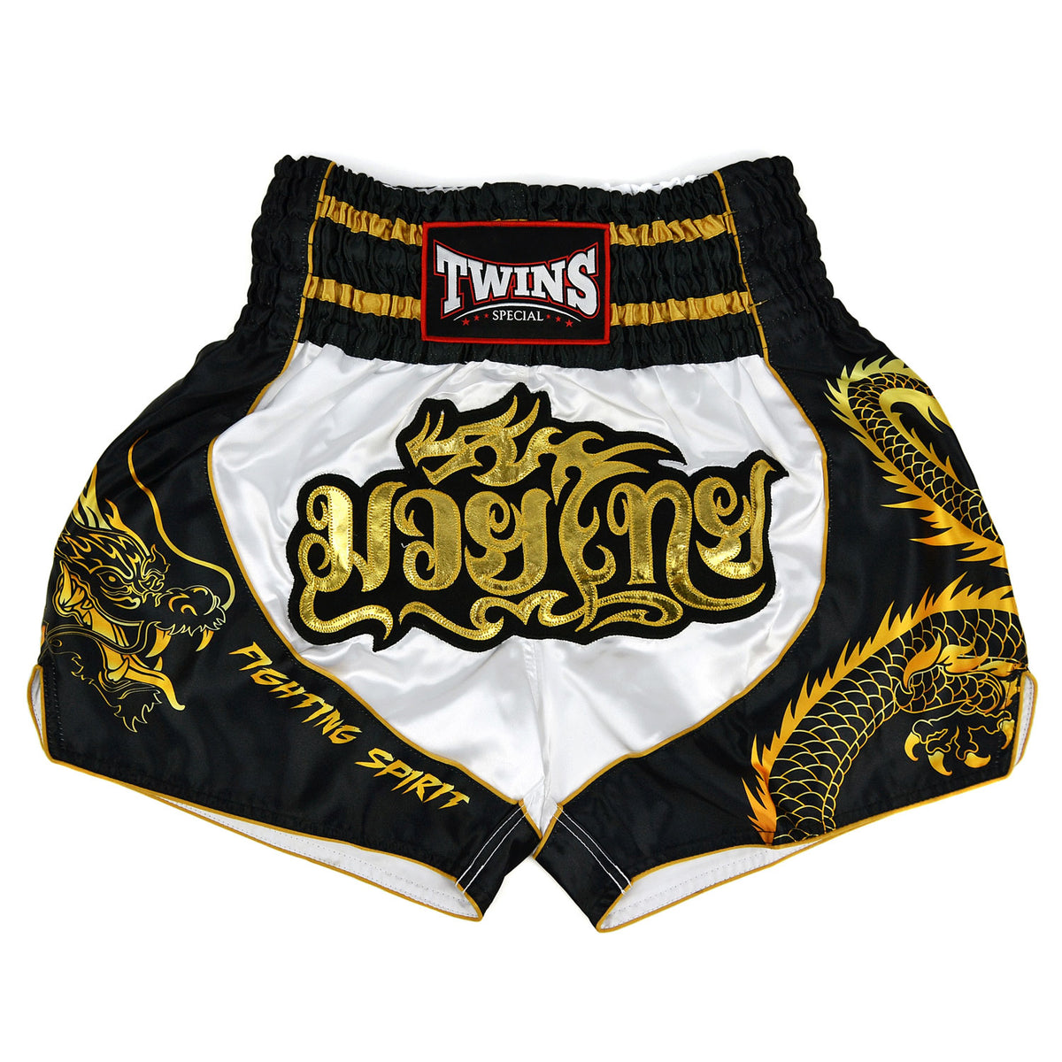 tbs49-dr-twins-dragon-muaythai-shorts-white-black