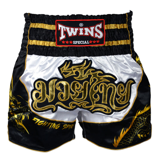 tbs49-dr-twins-dragon-muaythai-shorts-white-black