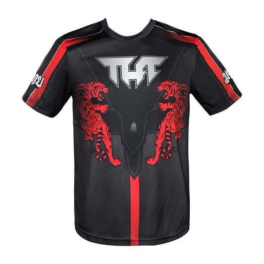 ts009-tuff-t-shirt-black-double-tiger-with-thai-mythical-forest-creatures