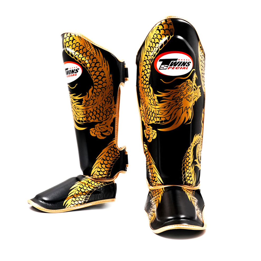 Twins Special FSGL10-49 Leather Shin Pads - Dragon Black-Gold ...