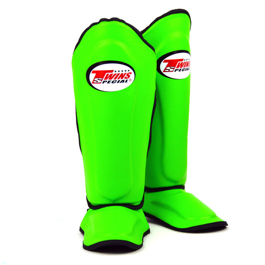 Twins Special SGL10 Leather Shin Pads - Green