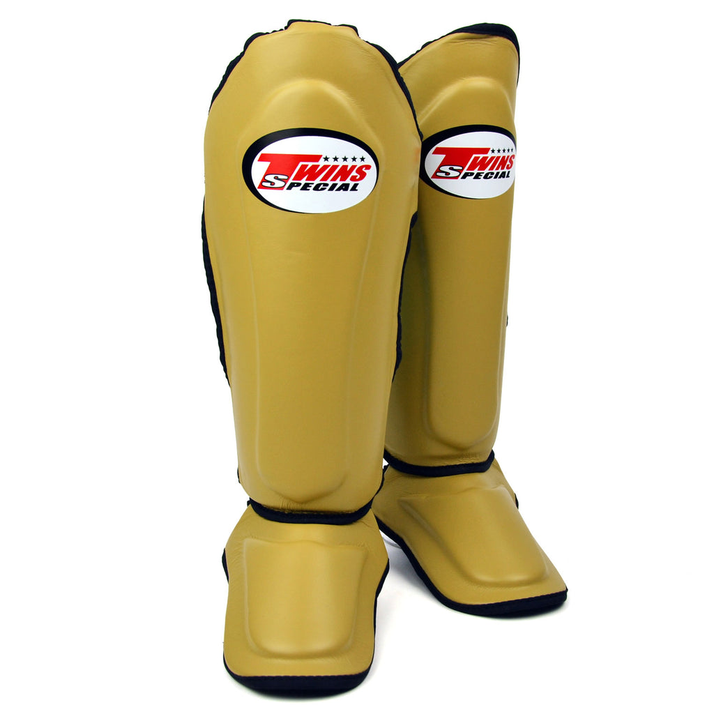 Twins Special SGL10 Leather Shin Pads - Latte