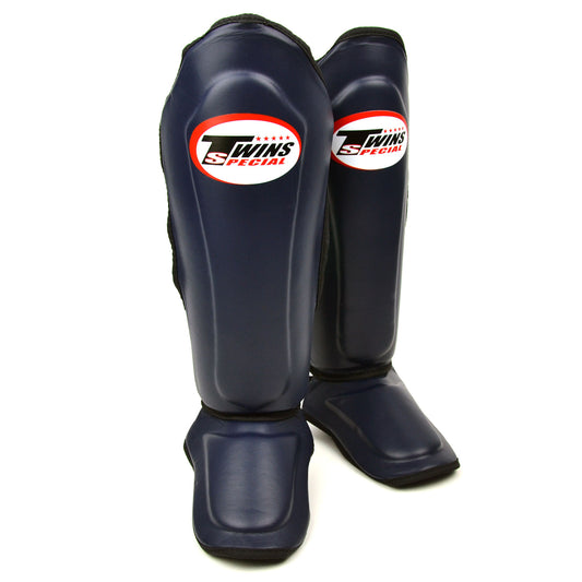 Twins Special SGL10 Leather Shin Pads - Navy