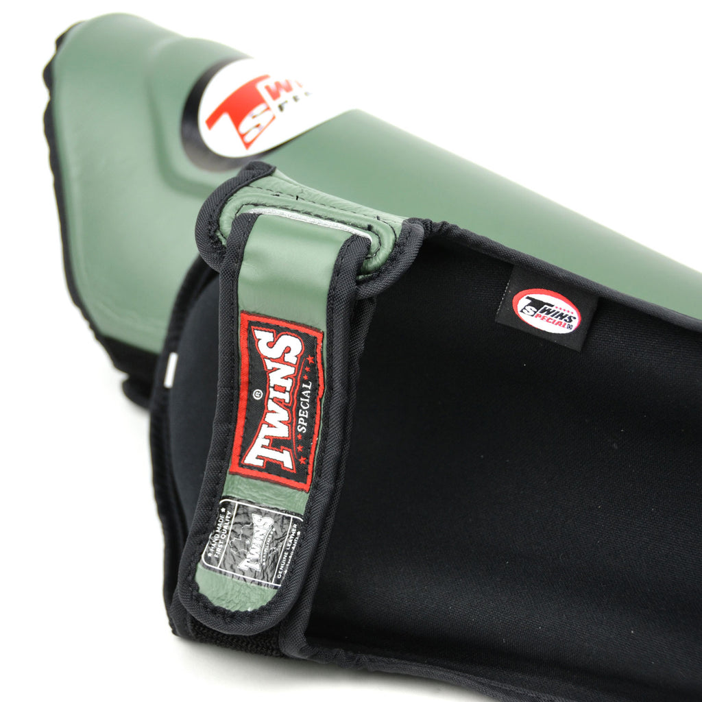 Twins Special SGL10 Leather Shin Pads - Olive