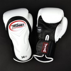 BGVL6 Twins White-Black Deluxe Sparring Gloves