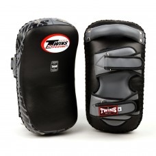 KPL12 Twins Black-Grey Deluxe Curved Leather Kick Pads