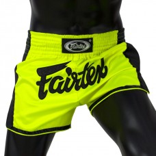 BS1706 Fairtex Lime Green Slim Cut Muay Thai Shorts