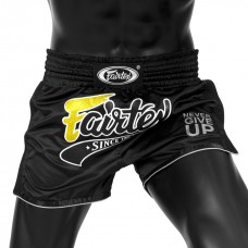 BS1708 Fairtex Black Slim Cut Muay Thai Shorts