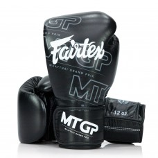 BGV Fairtex X MTGP Black Velcro Boxing Gloves