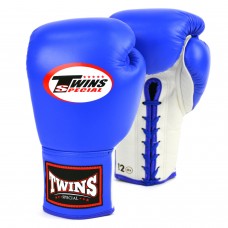 BGLL1 Twins Lace-up Boxing Gloves Blue-White