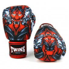 FBGVL3-58 Twins Kabuki Boxing Gloves Black-Red