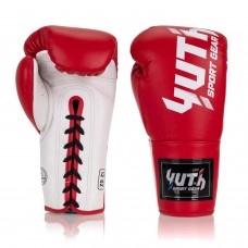 Yuth Boxing Gloves - Lace-Up Red-White