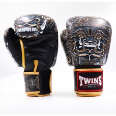 FBGVL3-63 Twins Yakthai Boxing Gloves Black-Gold