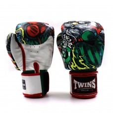FBGVL3-64 Twins Festive Boxing Gloves White-Red